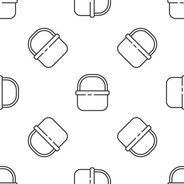 Gri çizgi Basket ikonu beyaz arka planda izole edilmiş kusursuz desen. İnternetten satın alma konsepti. Servis tabelası. Alışveriş arabası sembolü. Vektör.