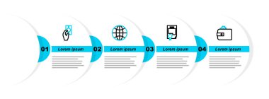Cüzdanı kağıt para ile ayarla Sertifika şablonu dünya çapında ve Hand elinde simge tutuyor. Vektör.