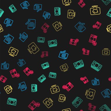 Doküman ve kalem, deste deste kağıt para, domuz kumbarası ve paranın yüzde birini pürüzsüz kalıba göre ayarla. Vektör.