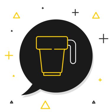 Çizgi kahve fincanı simgesi beyaz arkaplanda izole edilmiş. Çay fincanı. Sıcak içecek kahvesi. Renkli taslak konsepti. Vektör.