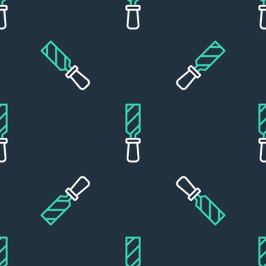 Rasp Metal dosya simgesi siyah arkaplanda izole edilmiş. Ahşap ve metalle çalışmak için Rasp. Tezgah ve atölye için alet. Vektör.