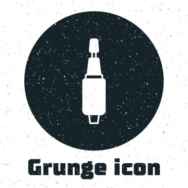 Manikür ikonu için Grunge Milling kesicisi beyaz arka planda izole edildi. Manikür için bir cihaz. Manikür aletleri. Tek renkli klasik çizim. Vektör.
