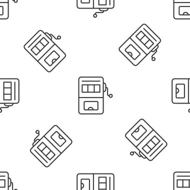 Gri çizgi kumar makinesi simgesi beyaz arka planda izole edilmiş kusursuz desen. Vektör.