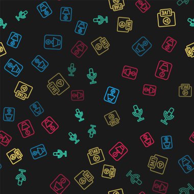 Hat hoparlörünün sesini, mikrofonu, canlı yayını ayarlayın ve kusursuz bir şablona geçin. Vektör.