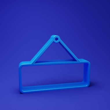 Mavi tabela asma ikonu mavi arkaplanda izole edildi. Reklamlar için uygun bar, kafe, bar, restoran. Minimalizm kavramı. 3 Boyutlu resimleme.