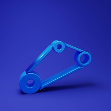 Mavi Zamanlayıcı kemer kiti simgesi mavi arkaplanda izole edildi. Minimalizm kavramı. 3 Boyutlu resimleme.