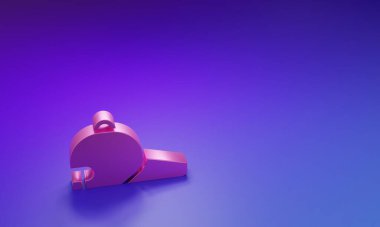 Mor-mavi arka planda izole edilmiş pembe beyzbol şapkası simgesi. Spor malzemeleri. Spor üniforması. Minimalizm kavramı. 3 Boyutlu resimleme.