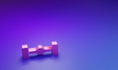 Pembe Chassis araba simgesi mor-mavi arkaplanda izole edilmiş. Minimalizm kavramı. 3 Boyutlu resimleme.