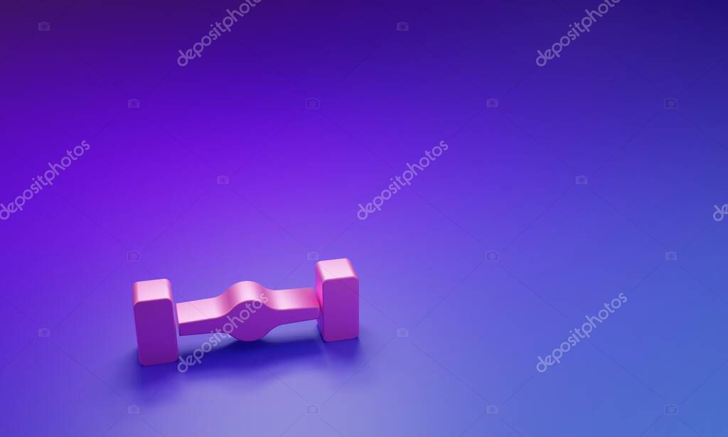 Pink Chassis car icon isolated on purple-blue background. Minimalism concept. 3D render illustration.