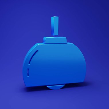 Mavi Avize simgesi mavi arkaplanda izole edildi. Minimalizm kavramı. 3 Boyutlu resimleme.