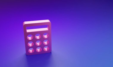 Pembe Parola koruması ve mor-mavi arka planda izole edilmiş güvenlik erişim simgesi. Güvenlik, güvenlik, koruma, gizlilik kavramı. Minimalizm kavramı. 3 Boyutlu resimleme.