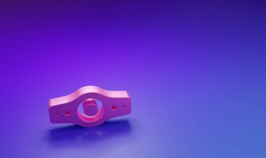 Pembe Güreş Şampiyonası ikonu mor-mavi arka planda izole edilmiş. Minimalizm kavramı. 3 Boyutlu resimleme.