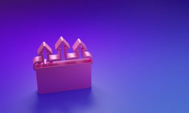 Mor-mavi arkaplanda izole edilmiş Pembe Tarayıcı pencere simgesi. Minimalizm kavramı. 3 Boyutlu resimleme.