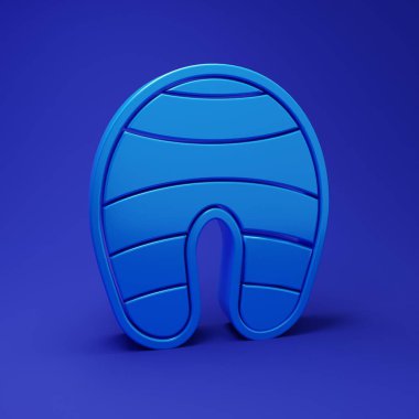 Mavi arka planda izole edilmiş Mavi Balık biftek ikonu. Minimalizm kavramı. 3 Boyutlu resimleme.