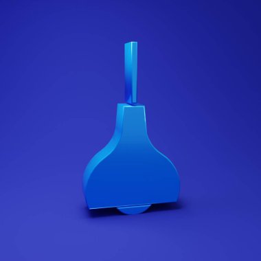 Mavi Lamba asılı ikonu mavi arkaplanda izole edildi. Tavan lambası ampulü. Minimalizm kavramı. 3 Boyutlu resimleme.