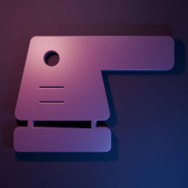 Mor-mavi arka planda izole edilmiş mor elektrikli zımpara ikonu. Yörünge zımpara makinesi. Zemin ve ahşap zımpara kağıdı için. Minimalizm kavramı. 3 Boyutlu resimleme.