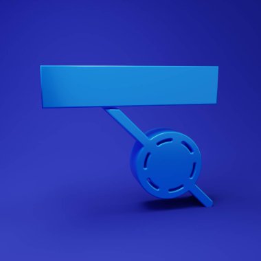 Mavi Korsan göz bandı simgesi mavi arkaplanda izole edildi. Korsan aksesuarı. Minimalizm kavramı. 3 Boyutlu resimleme.