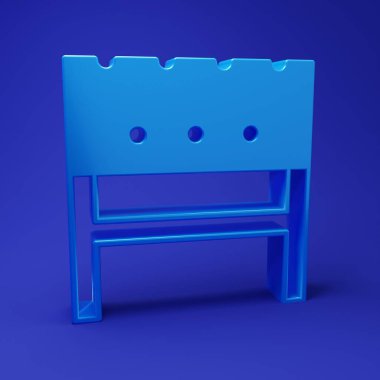 Mavi mangal mantarı ikonu mavi arkaplanda izole edilmiş. Minimalizm kavramı. 3 Boyutlu resimleme.