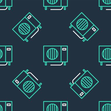 Hat klima simgesi siyah arka planda izole edilmiş. Sistemin havalandırmasını böl. Soğuk ve soğuk iklim kontrol sistemi. Vektör.