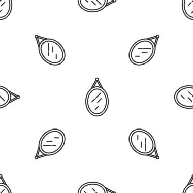 Gri çizgi aynası ikonu beyaz arka planda izole edilmiş kusursuz desen. Vektör.