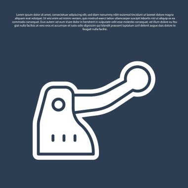 Mavi çizgi bisiklet fren ikonu mavi arkaplanda izole edildi. Vektör.