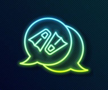 Siyah arka planda izole edilmiş yüzme ikonu için parlak neon çizgili plastik yüzgeçler. Dalış ekipmanları. Olağanüstü bir spor. Su altı ekipmanları. Vektör.