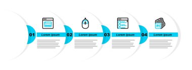 Satır İşlemcisi Tarayıcı dosyalarını Bilgisayar faresi ve Arama motoru simgesi olarak ayarla. Vektör.