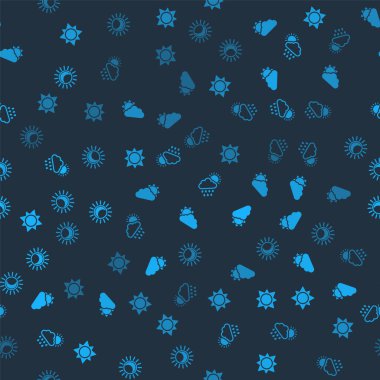 Güneş batsın, bulutlu hava bulutlu, yağmurlu güneş ve kusursuz bir güneş tutulması. Vektör.