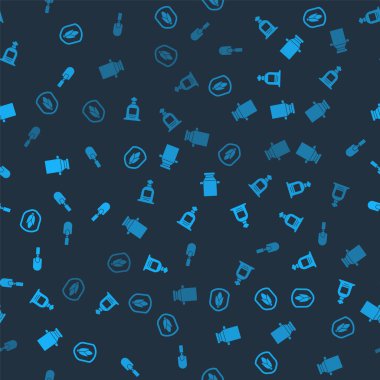 Kalkan mısırı, Full sack, süt için konteynır ve dikişsiz desenli bahçe küreği. Vektör.