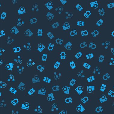 Sinirsel ağ yapay zeka yapay zeka robot ayarlarını ve sunucu verilerini kusursuz desene ayarla. Vektör.