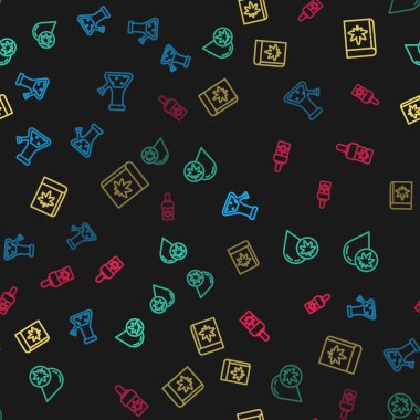 Esrar, marihuana, zeytinyağı, kitap ve marihuana içmek için cam nargileyi ayarlayın. Vektör.