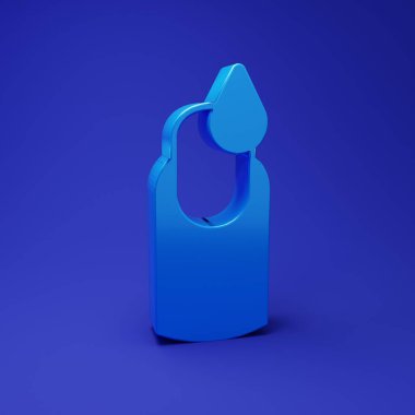 Mavi Manikür simgesi mavi arkaplanda izole edildi. Minimalizm kavramı. 3 Boyutlu resimleme.