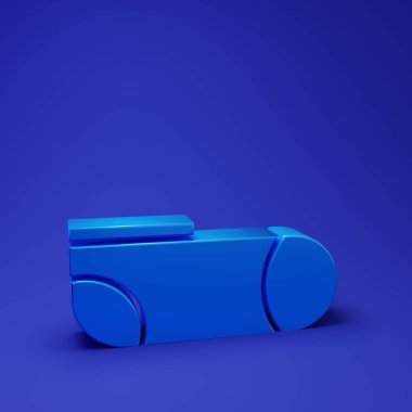 Mavi spor çorap ikonu mavi arkaplanda izole edilmiş. Minimalizm kavramı. 3 Boyutlu resimleme.