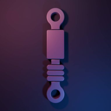 Mor Şok emici simgesi mor-mavi arkaplanda izole edildi. Minimalizm kavramı. 3 Boyutlu resimleme.