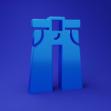 Mavi Kot 'un geniş simgesi mavi arkaplanda izole edilmiş. Minimalizm kavramı. 3 Boyutlu resimleme.