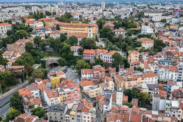 Αεροφωτογραφία Της Περιοχής Καπάνα Ιστορικό Τμήμα Της Πόλης Πλόβντιβ Βουλγαρία — Φωτογραφία Αρχείου