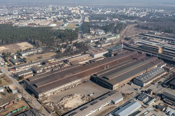 Stalowa Wola Polen März 2022 Drohnen Luftaufnahme Des Historischen Stahlwerks — Stockfoto