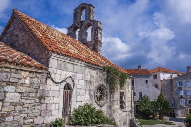 Church of Santa Maria in Punta, Old Town of Budva, Adriatic coast in Montenegro clipart