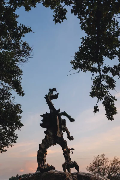 Krakau Polen Augustus 2022 Wawel Dragon Sculptuur Krakau Stad — Stockfoto