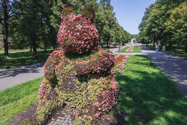 Chorzów Polska Sierpnia 2022 Posąg Niedźwiedzia Parku Śląskim Koło Zoo — Zdjęcie stockowe
