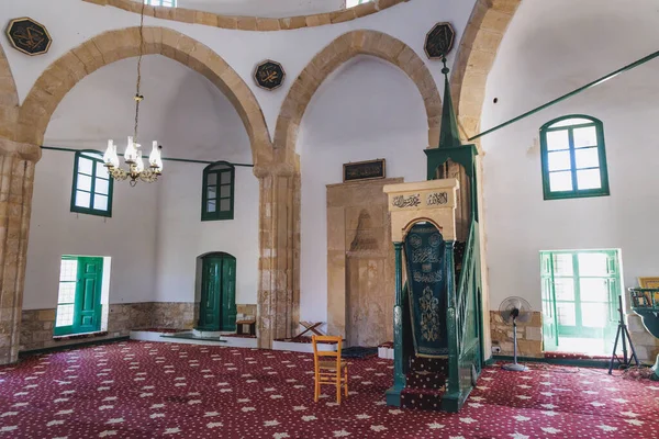 Larnaca Chipre Setembro 2022 Interior Mesquita Umm Haram Larnaca — Fotografia de Stock