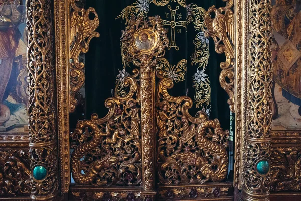 Larnaca Кіпр Вересня 2022 Двері Іконостасу Церкві Святого Лазаря Місті — стокове фото