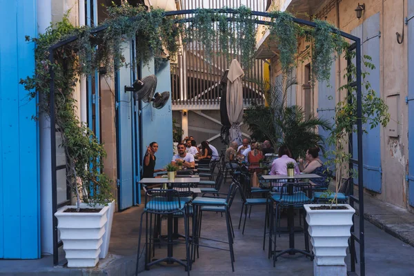 stock image Larnaca, Cyprus - September 26, 2022: Pub in Old Town, historic part of Larnaca