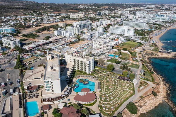 Protaras Ciprus Szeptember 2022 Légi Kilátás Protaras Turisztikai Központ Paralimni — Stock Fotó