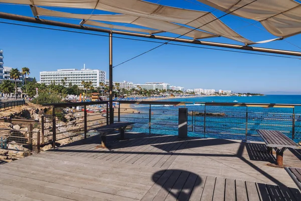 Protaras Ciprus Szeptember 2022 Nézőpont Egy Sétányon Protaras Turisztikai Központ — Stock Fotó