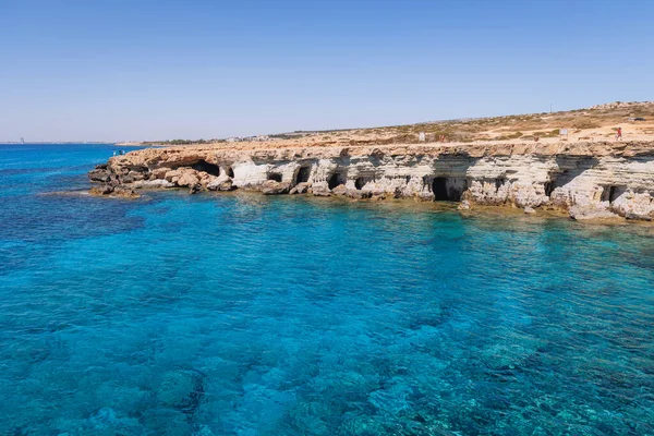 stock image Cape Greco, Cyprus - September 27, 2022: Coast with Sea Caves in Cape Greco National Park