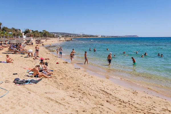 stock image Ayia Napa, Cyprus - September 27, 2022: Mediterranean Sea Pernera beach in Ayia Napa