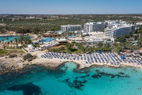 Ayia Napa Ciprus Szeptember 2022 Drone Photo Nissi Beach Ayia — Stock Fotó