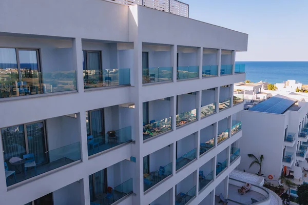 Protaras Ciprus Szeptember 2022 Kilátás Teraszról Atlantica Aqua Blue Hotel — Stock Fotó
