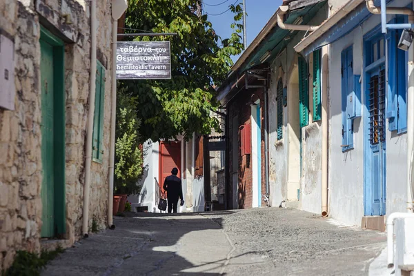 Omodos Chypre Septembre 2022 Rue Dans Village Historique Omodos Montagnes — Photo